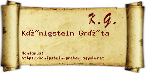 Königstein Gréta névjegykártya